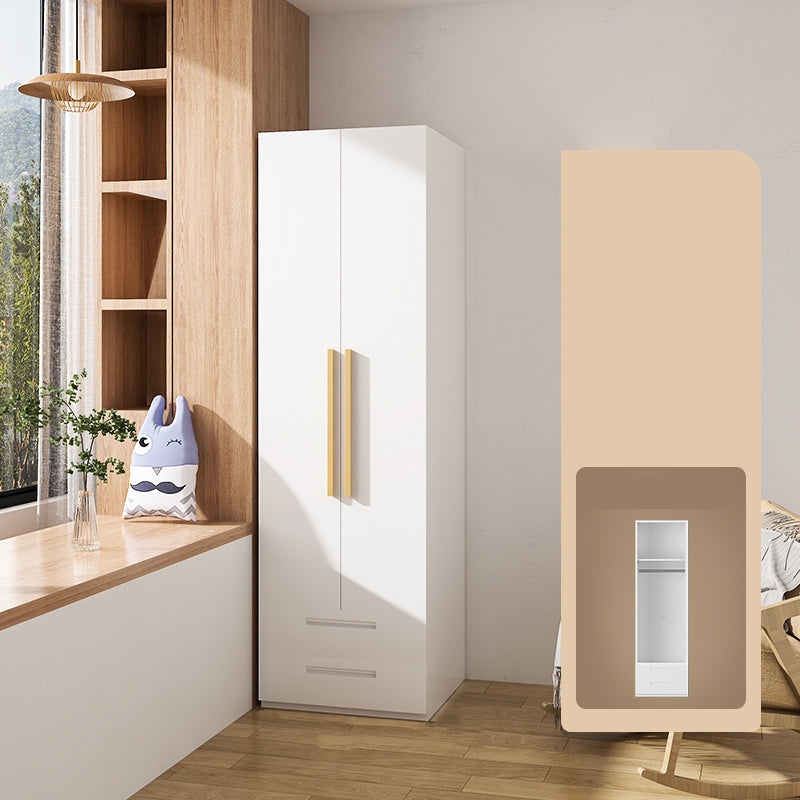 Modern Metal Wardrobe Armoire Freestanding Wardrobe in White