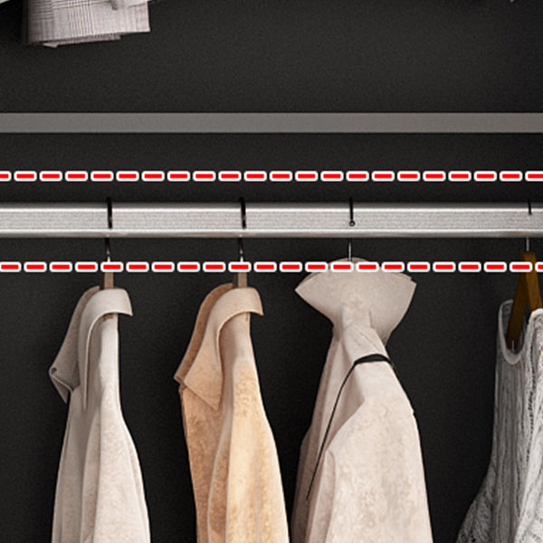 Modern Wooden Frame Wardrobe Freestanding Multifunctional Wardrobe Tempered Glass Doors