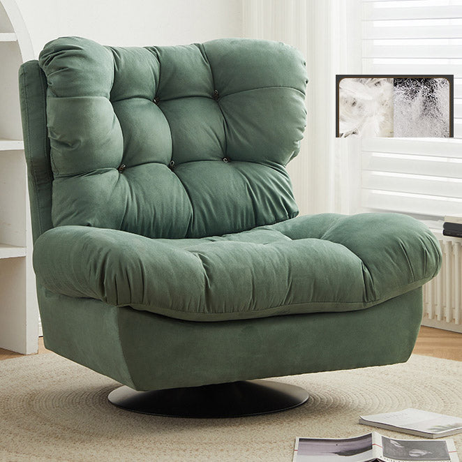 Swivel Recliner Chair Solid Color Standard Recliner Chair with Tufted Back