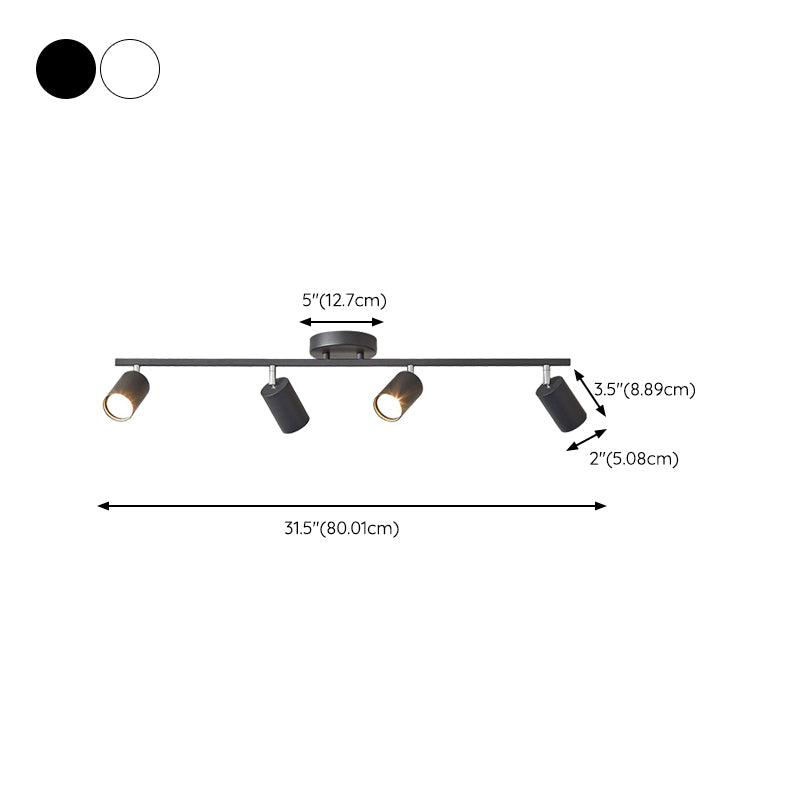 Contemporary Ceiling Light Multi - Light Ceiling Semi Flush in Black / White
