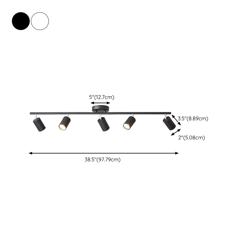 Contemporary Ceiling Light Multi - Light Ceiling Semi Flush in Black / White