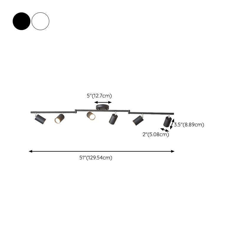 Contemporary Ceiling Light Multi - Light Ceiling Semi Flush in Black / White