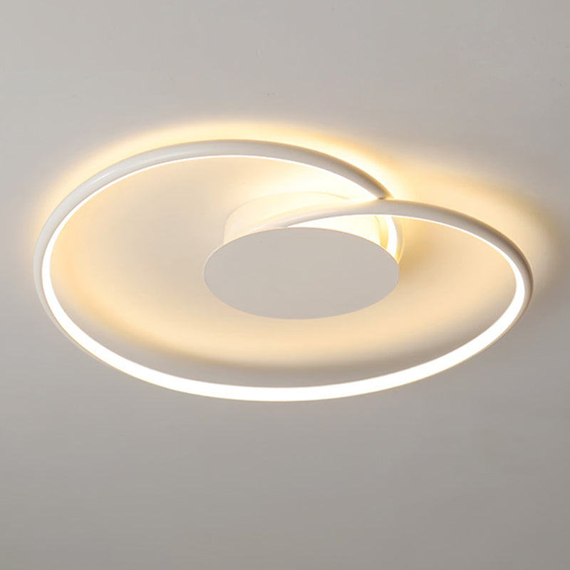 Single White Flush Mount Lighting Unique Ceiling Light for Living Room