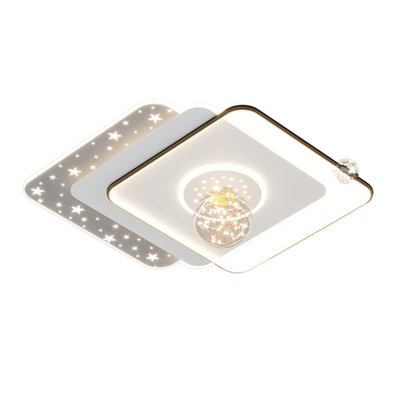 Geometric Shape Metal Flush Light Modern Style 5 Lights Flush Mount Fixture