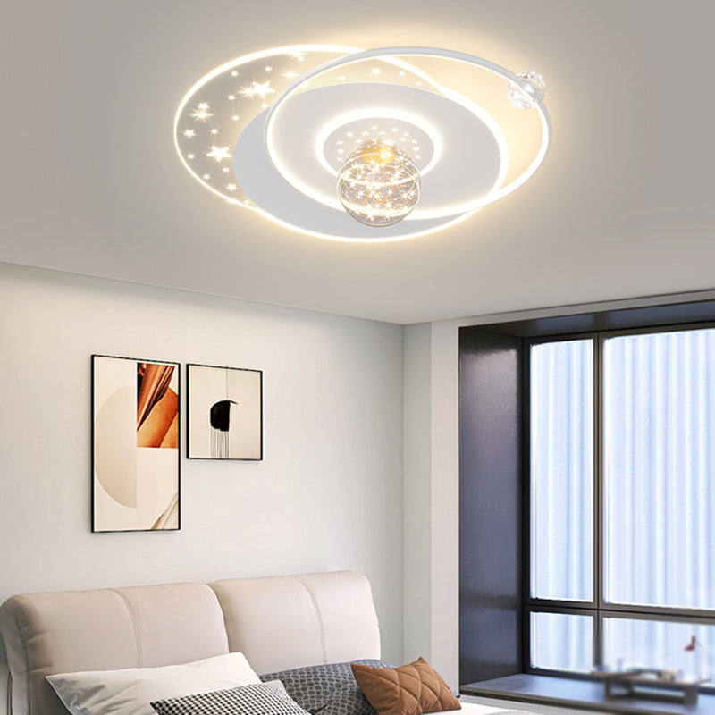 Geometric Shape Metal Flush Light Modern Style 5 Lights Flush Mount Fixture