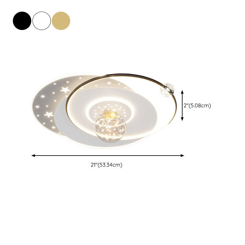 Geometric Shape Metal Flush Light Modern Style 5 Lights Flush Mount Fixture