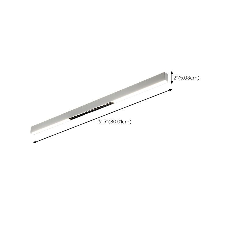 Modern Metal LED Flush Mount Linear Shape Ceiling Light with Acrylic Shade for Passage