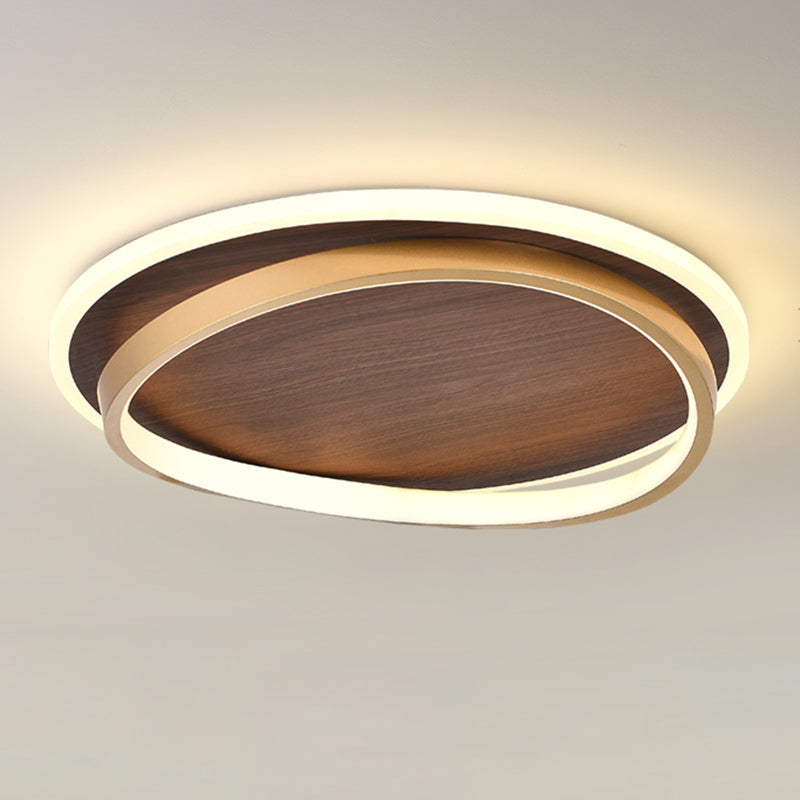 LED Modern Metal Flush Mount Oval Shape Ceiling Light with Acrylic Shade for Passage