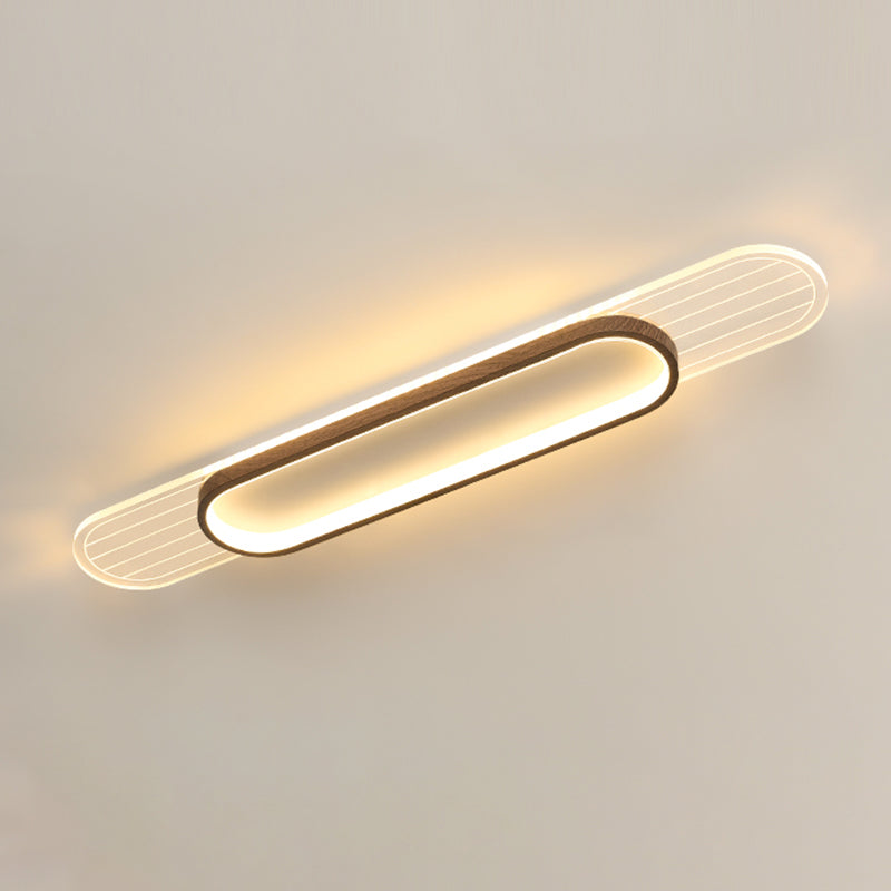 Modern Metal Flush Mount Oval Shape Ceiling Light with Acrylic Shade for Passage