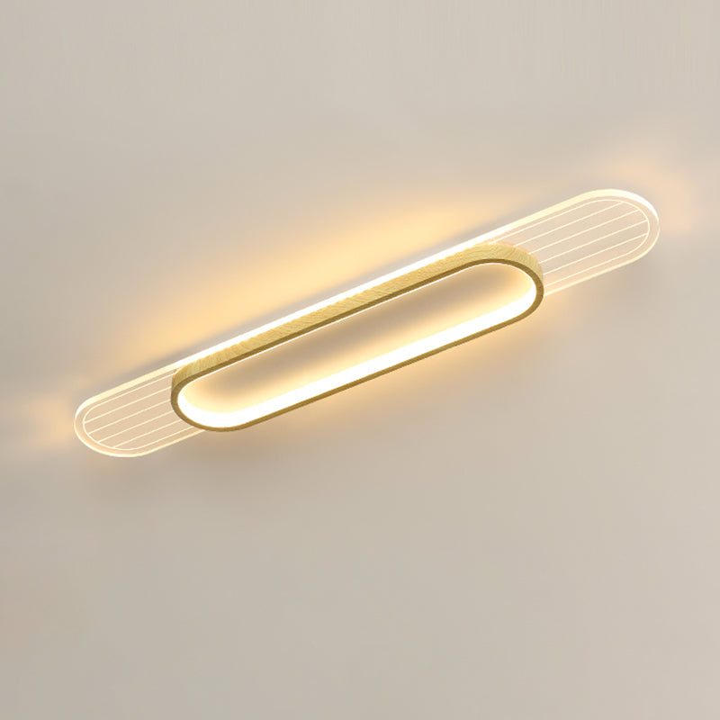 Modern Metal Flush Mount Oval Shape Ceiling Light with Acrylic Shade for Passage
