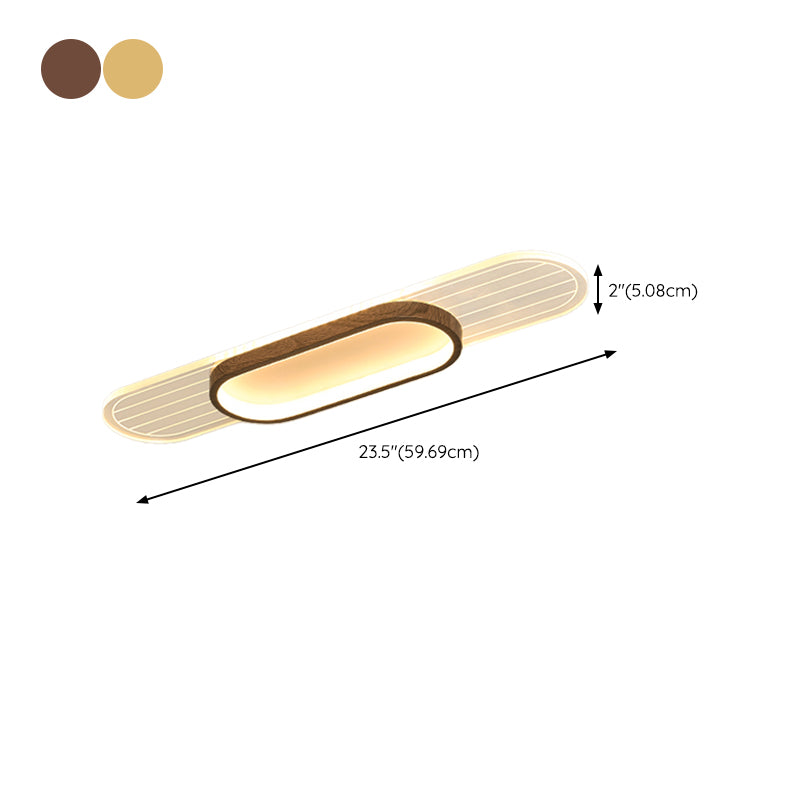 Modern Metal Flush Mount Oval Shape Ceiling Light with Acrylic Shade for Passage