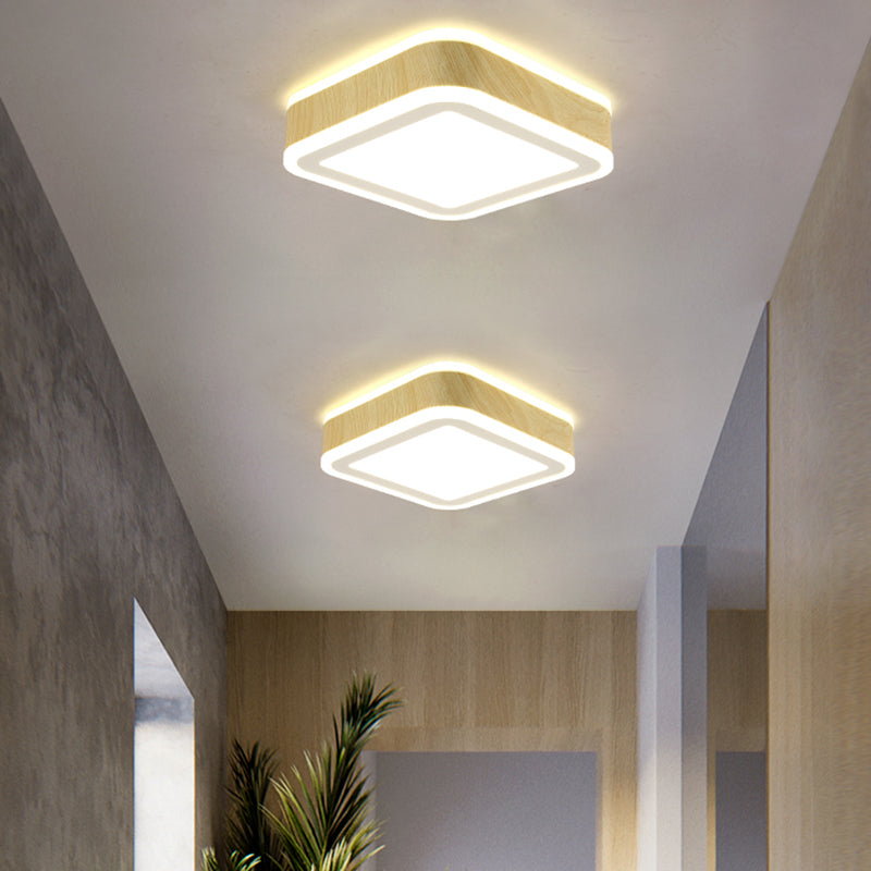 Modern Metal Flush Mount Circle Shape Ceiling Light with Acrylic Shade for Passage
