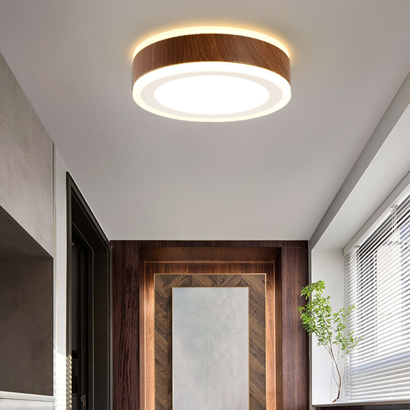 Modern Metal Flush Mount Circle Shape Ceiling Light with Acrylic Shade for Passage