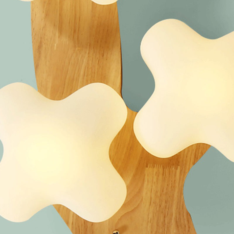 Geometric Shape Glass Flush Light Modern Style Multi Lights Flush Mount Fixture in Brown