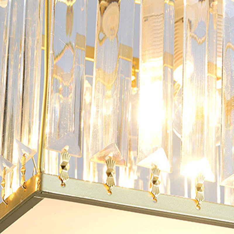 Square Shape Crystal Island Pendants Modern Style Multi Lights Island Pendant Lights