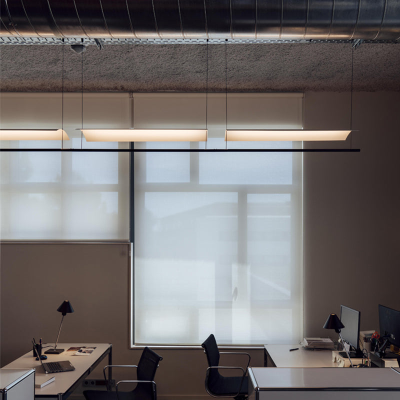 Black and White Kitchen Island Fixture Linear Modern Iron Pendant Light