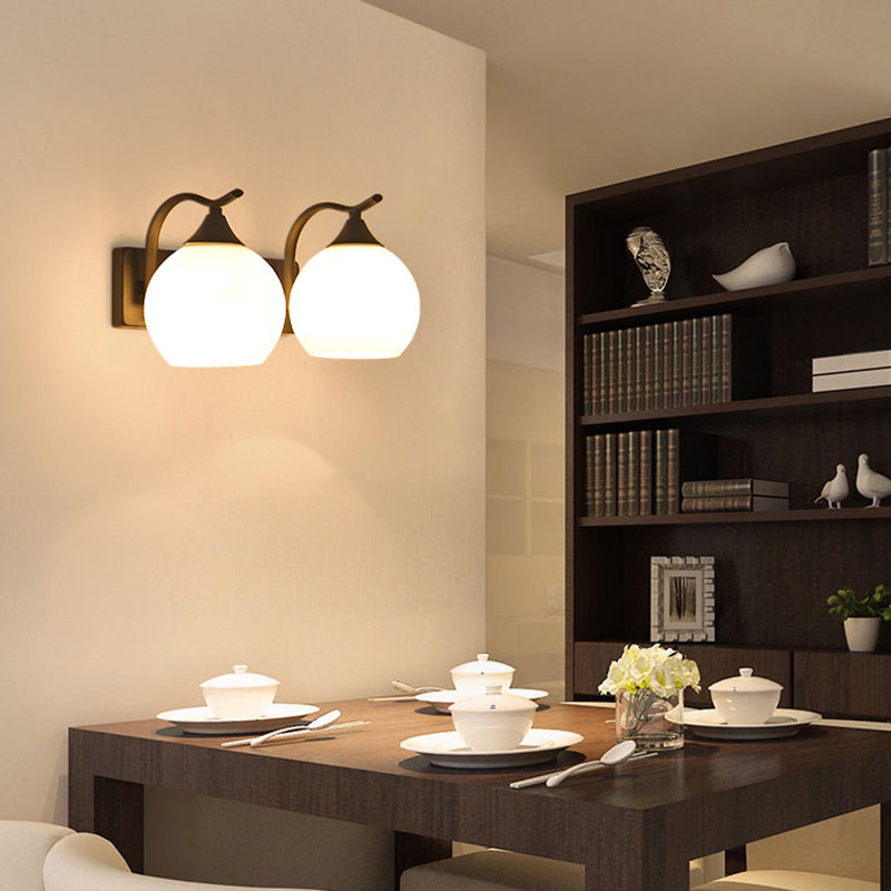 Modern Vanity Lighting Glass Shade Wall Light Fixture for Bathroom