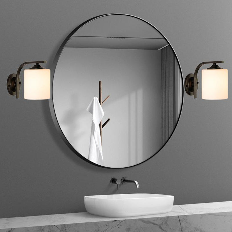 Contemporary Vanity Lamp Cylinder Glass Wall Light Fixture for Bathroom