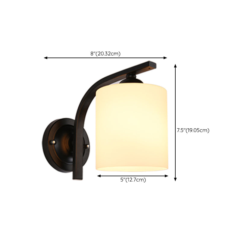 Contemporary Vanity Lamp Cylinder Glass Wall Light Fixture for Bathroom