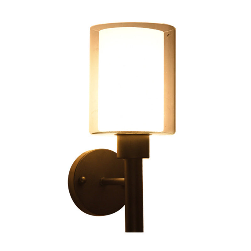 Modern Vanity Lamp Cylinder Glass Wall Light Fixture for Bathroom