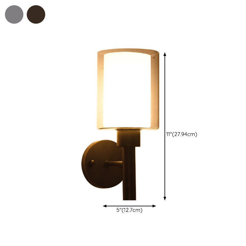 Modern Vanity Lamp Cylinder Glass Wall Light Fixture for Bathroom