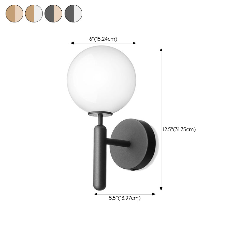 Modern Vanity Lamp Globe Glass Wall Light Fixture for Bathroom