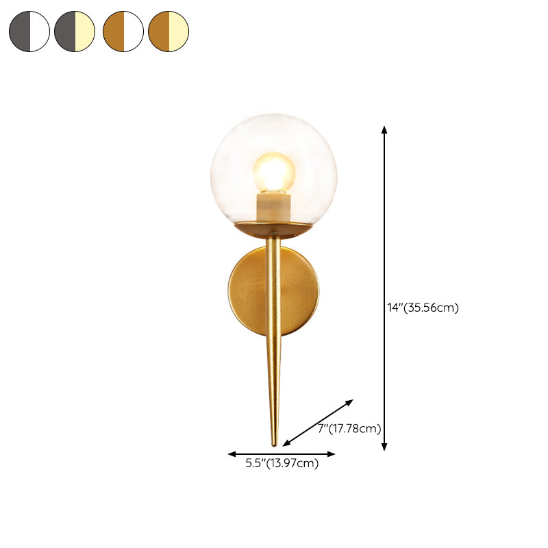Contemporary Vanity Lighting Globe Glass Wall Light Fixture for Bathroom