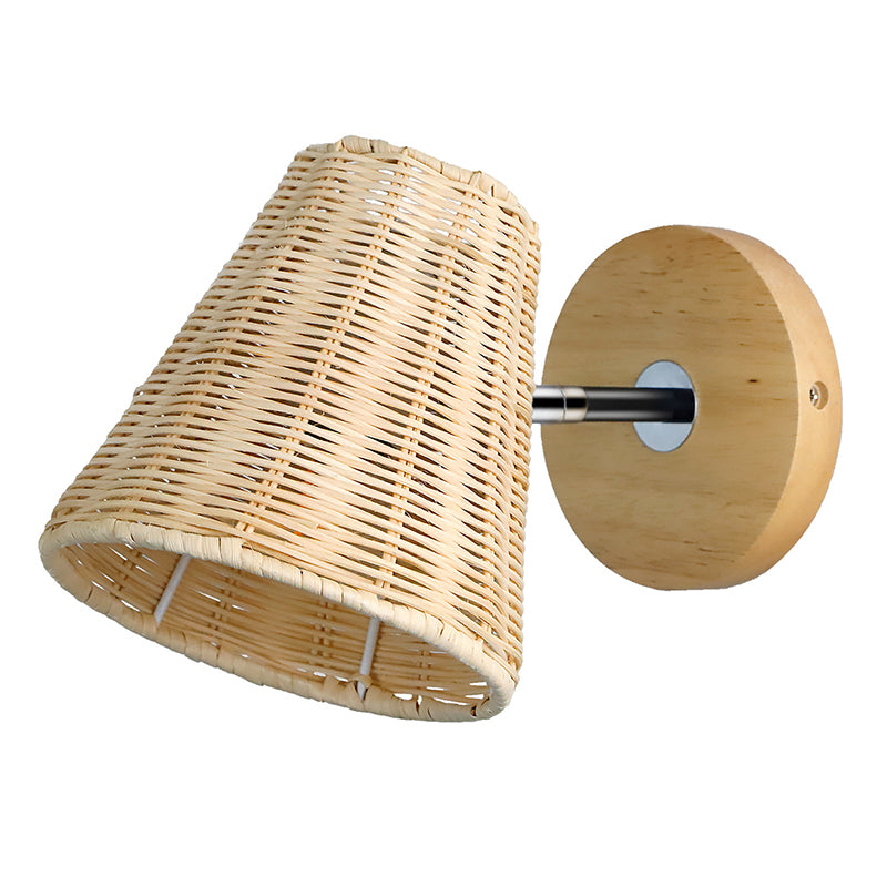 Modern Simple Rattan Vanity Light Cylinder Shape Rotatable Vanity Lamp for Shower Room