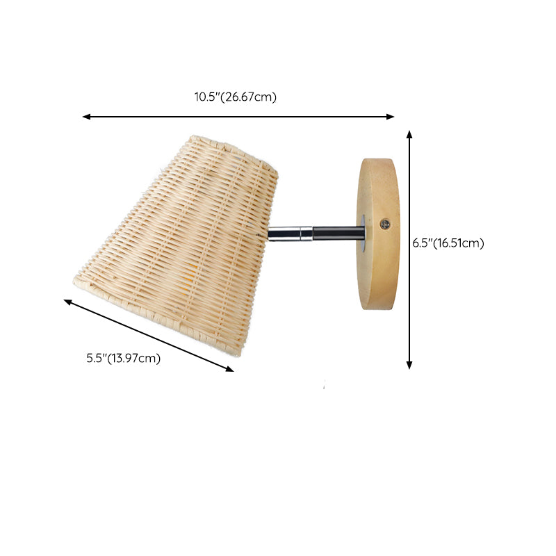 Modern Simple Rattan Vanity Light Cylinder Shape Rotatable Vanity Lamp for Shower Room