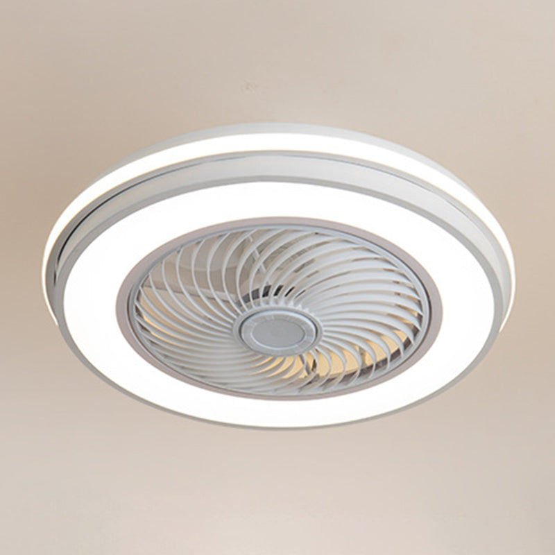 5-Blade Ceiling Fan Metallic Modernism White/Black Fan with Light for Hallway