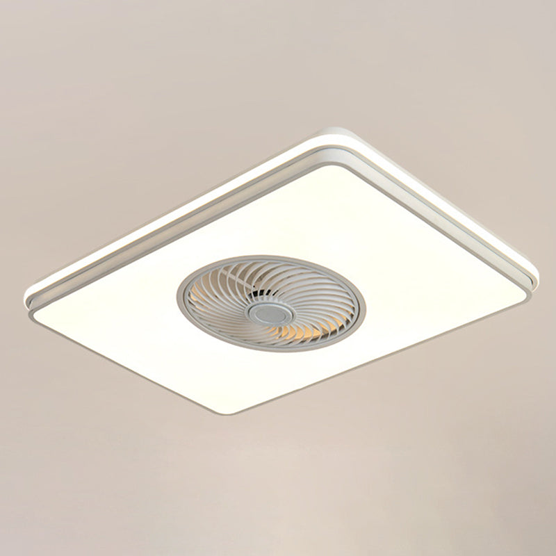 5-Blade Ceiling Fan Metallic Modernism White/Black Fan with Light for Hallway