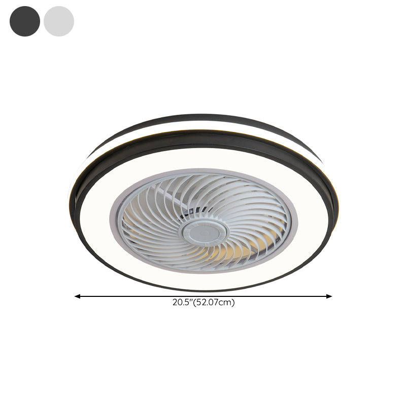 5-Blade Ceiling Fan Metallic Modernism White/Black Fan with Light for Hallway