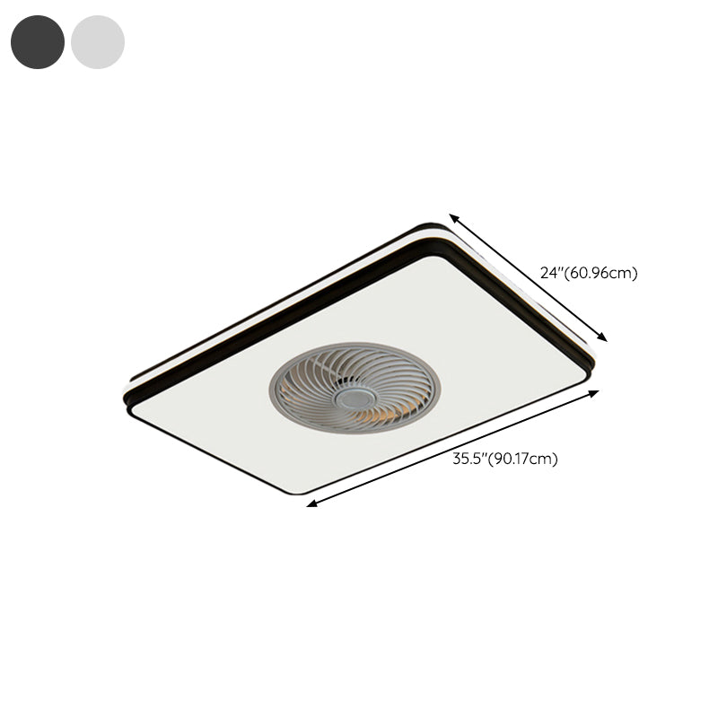 5-Blade Ceiling Fan Metallic Modernism White/Black Fan with Light for Hallway