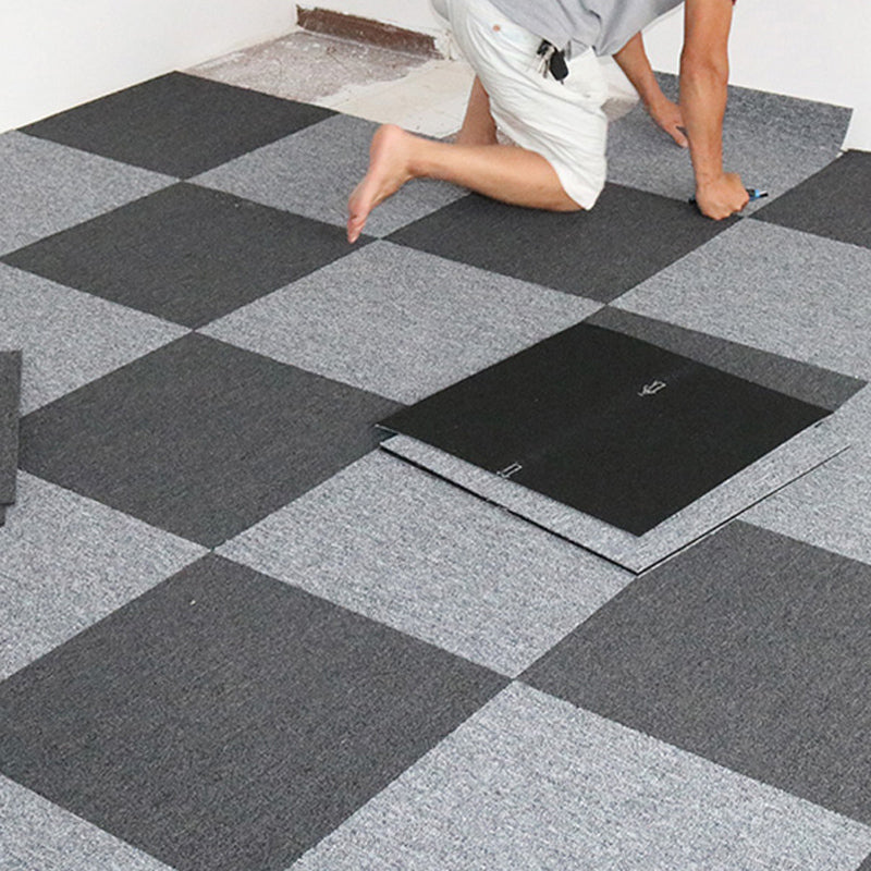 Indoor Carpet Tiles Square Pattern Multi Level Loop Peel and Stick Carpet Tiles