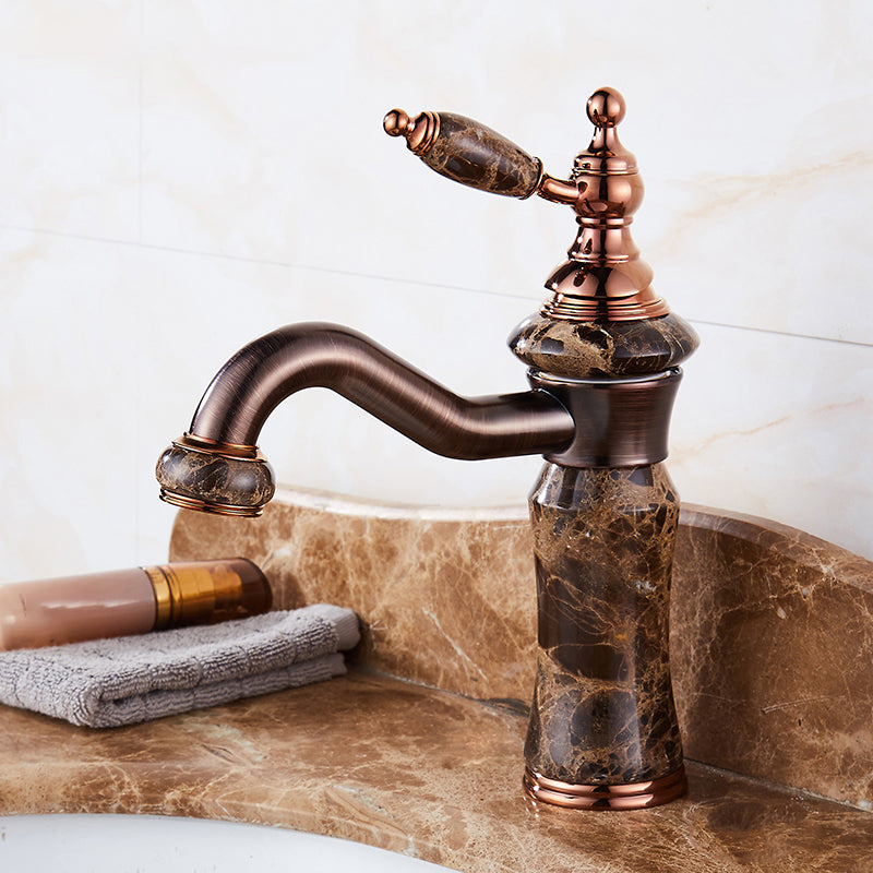 Luxury Vessel Sink Faucet Lever Handle Circular Vessel Sink Bathroom Faucet