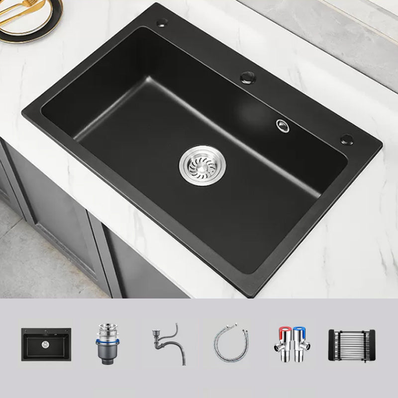 Modern Kitchen Sink White Pull-out Faucet Rectangular Anti-spill Kitchen Sink