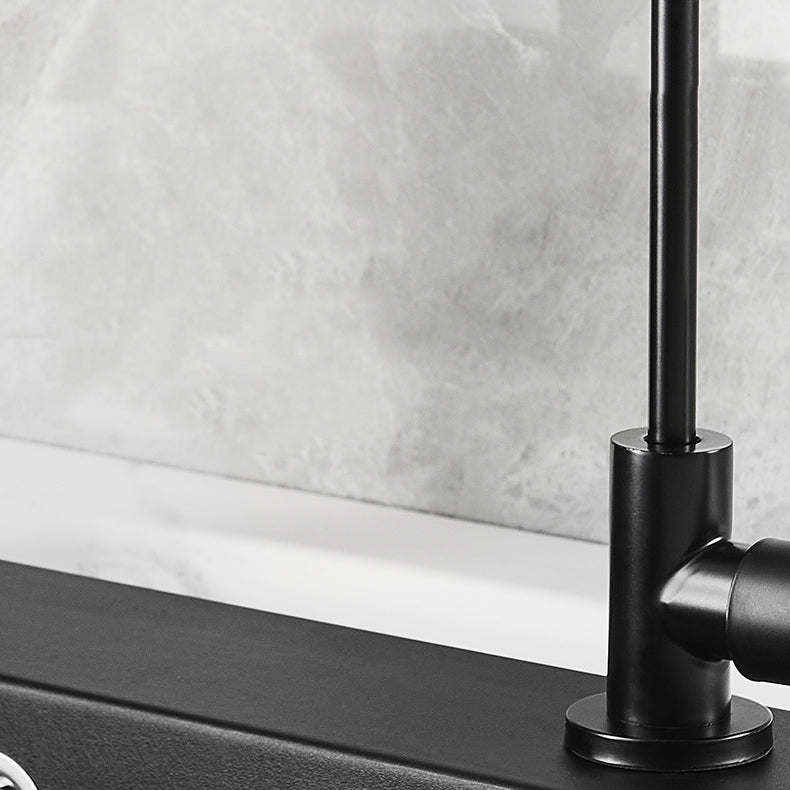 Modern Kitchen Sink White Pull-out Faucet Rectangular Anti-spill Kitchen Sink