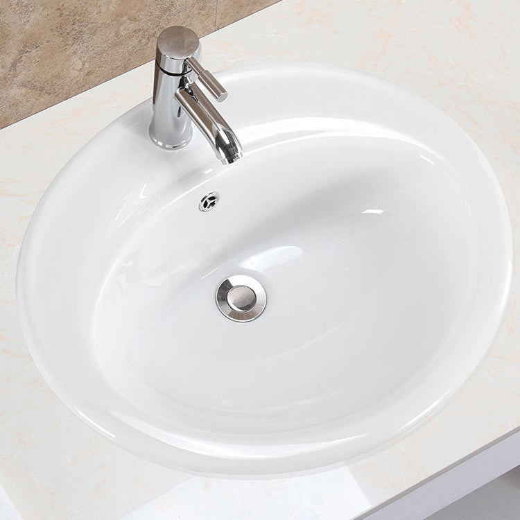 Oval Undermount Bathroom Sink Porcelain Shut-Off Valve Included Bathroom Sink