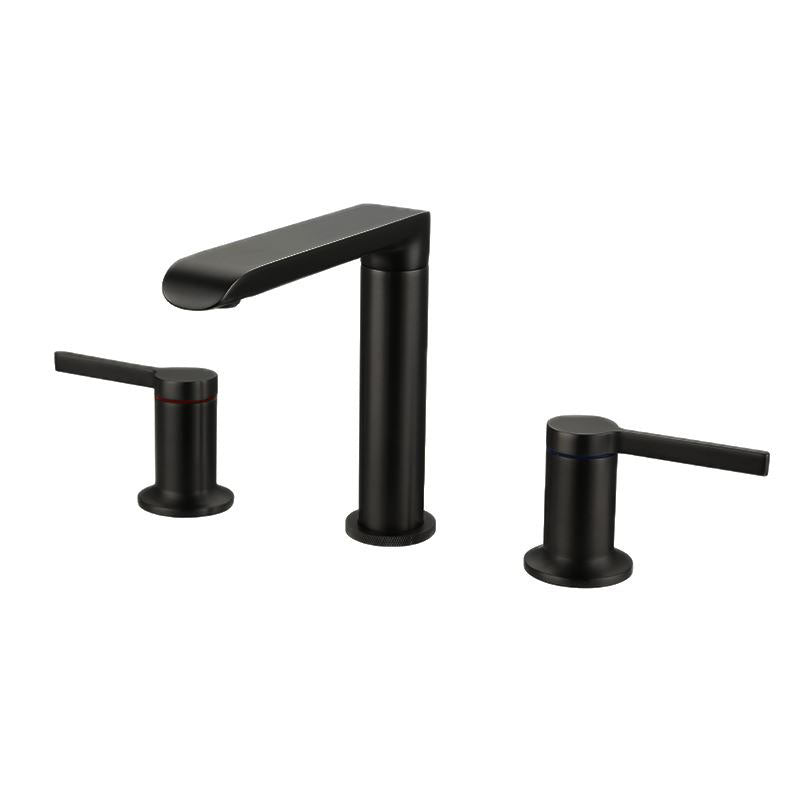 Modern Brass Tub Faucet with 2 Handles Deck Mount Bathroom Faucet
