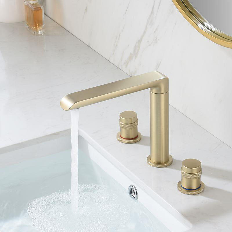 Modern Brass Tub Faucet with 2 Handles Deck Mount Bathroom Faucet