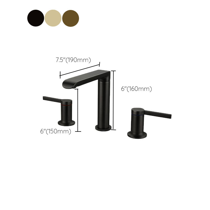 Modern Brass Tub Faucet with 2 Handles Deck Mount Bathroom Faucet