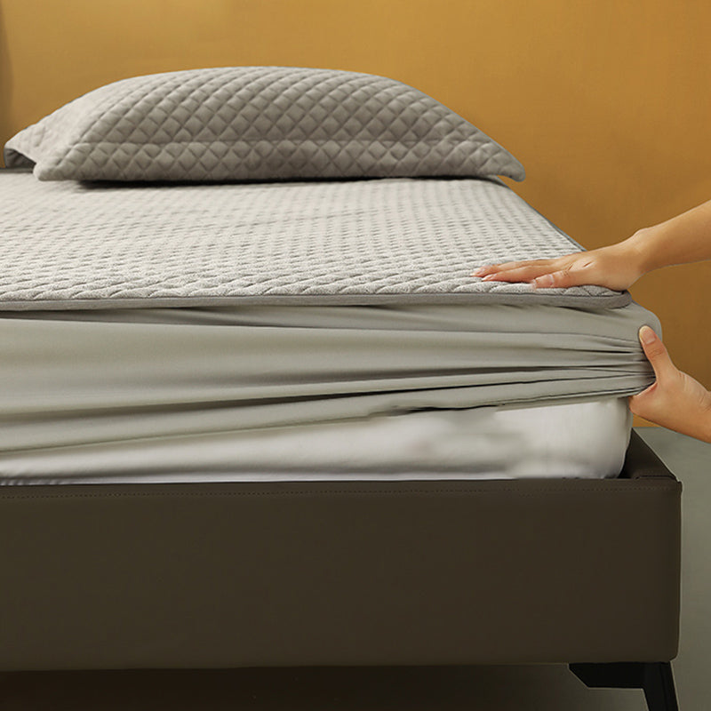 Flannel Solid Bed Sheet Set Modern Elegant Fitted Sheet for Bedroom