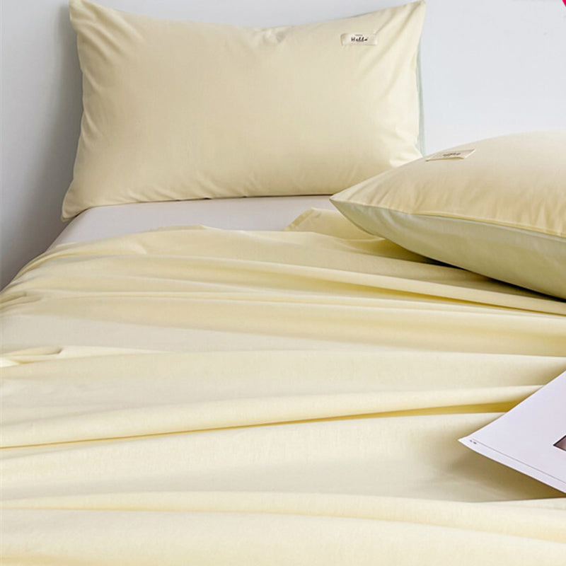 Modern Elegant Bed Sheet Set Solid Color Fitted Sheet for Bedroom