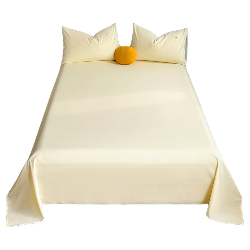 Modern Elegant Bed Sheet Set Solid Color Fitted Sheet for Bedroom