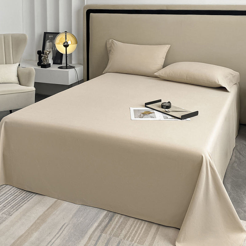 Modern Bed Sheet Set Solid Cotton Basic Fitted Sheet for Bedroom