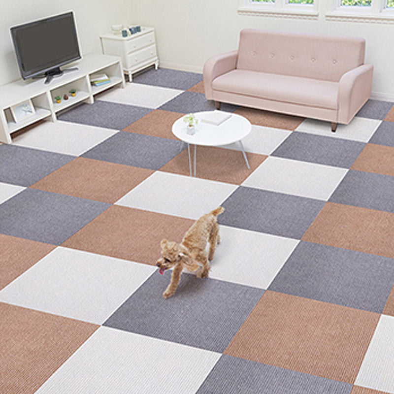 Carpet Tile Fade Resistant Non-Skid Solid Color Self-Stick Carpet Tiles Living Room