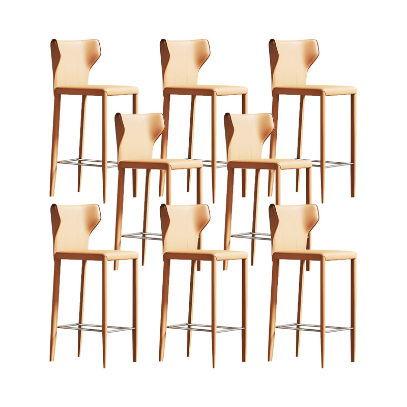Indoor Faux Leather Counter Chair Contemporary Metal Legs Bar Stools