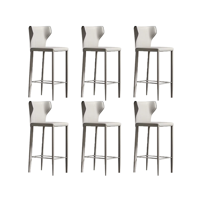 Indoor Faux Leather Counter Chair Contemporary Metal Legs Bar Stools