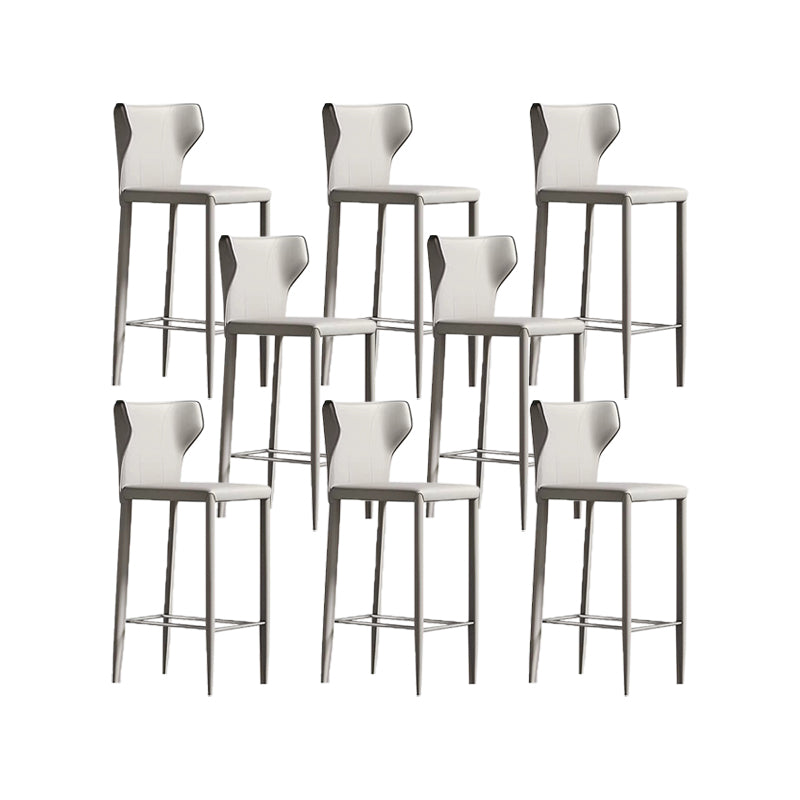 Indoor Faux Leather Counter Chair Contemporary Metal Legs Bar Stools