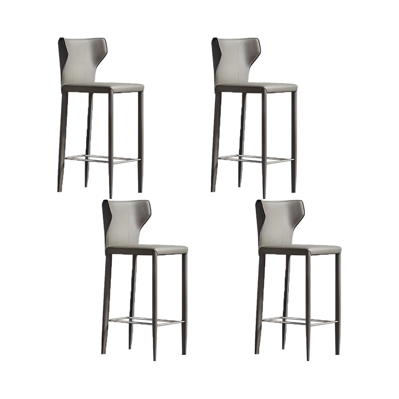 Indoor Faux Leather Counter Chair Contemporary Metal Legs Bar Stools